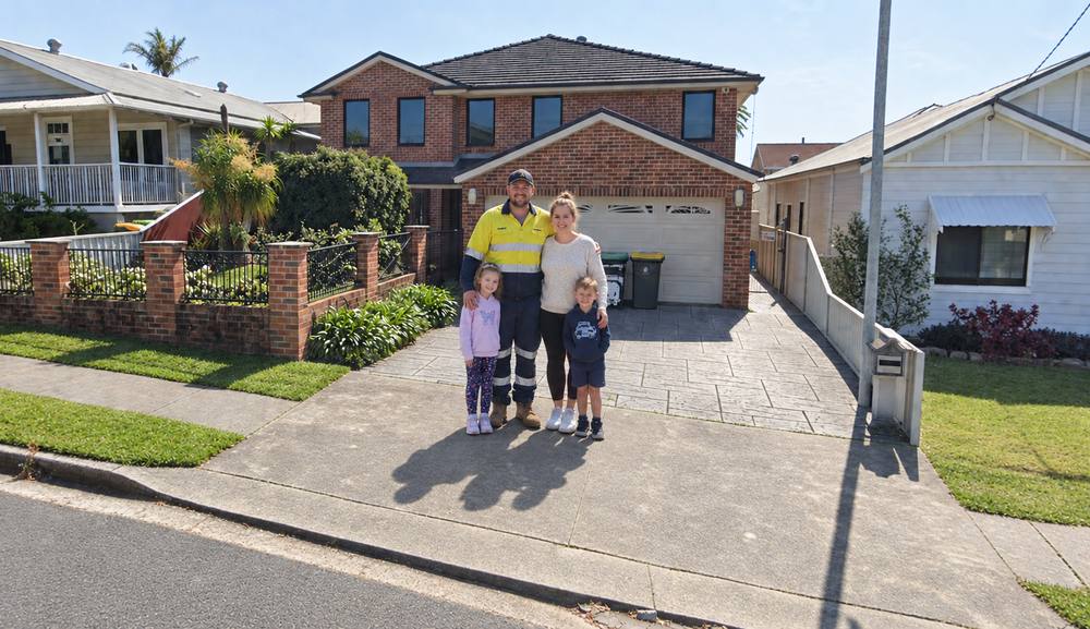 Darren and Kylie, FIFO Finance clients, standing in front of their second investment property